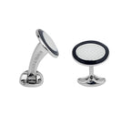 Black and White Enamel Dress Stud Set