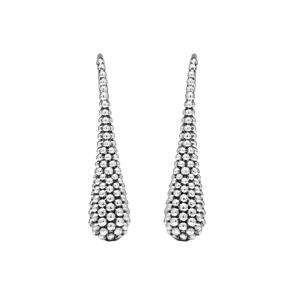 "Signature Caviar" Beaded Teardrop Earrings