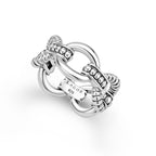 LAGOS Sterling Silver Caviar Link Ring, Size 7