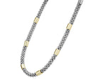 "High Bar" Two-Tone Station Caviar Necklace