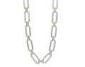 LAGOS Signature Caviar Two-Tone Link Drop 18" Necklace