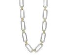 LAGOS Signature Caviar Two-Tone Link Drop 18" Necklace