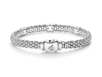 "Embrace" Beaded X Bracelet with 3 Silver Stations (7)
