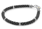 "Black Caviar" Five Silver Station Ceramic Bracelet (7)