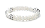 "White Caviar" Three Station Diamond Caviar Bracelet (7)
