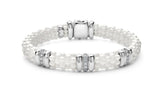 LAGOS "White Caviar" Three Station Diamond Caviar Bracelet