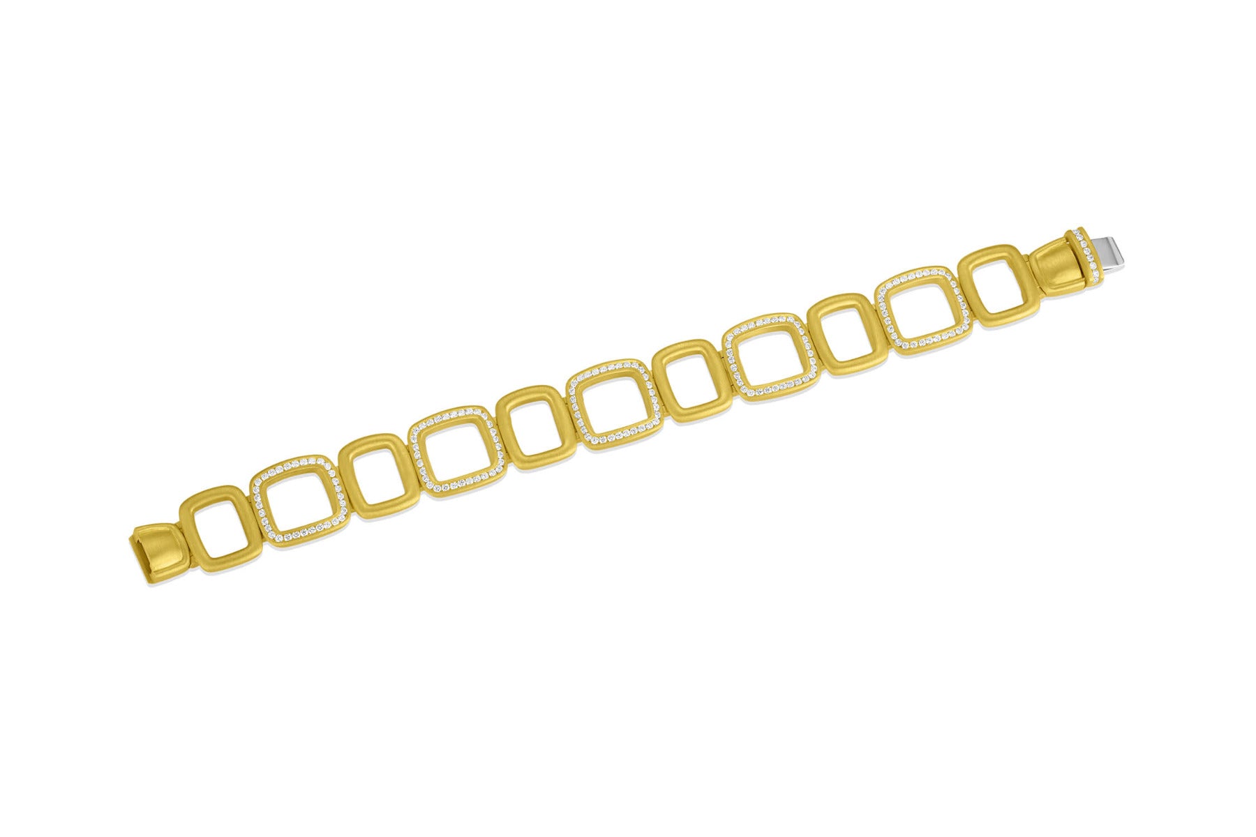 Cushion Link Diamond Bracelet