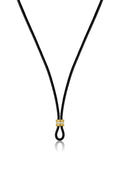 Leather Black Cord with Diamond Slider - Leigh Maxwell Jewelry