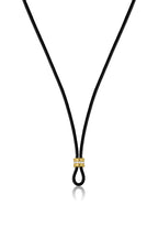 Leather Black Cord with Diamond Slider - Leigh Maxwell Jewelry