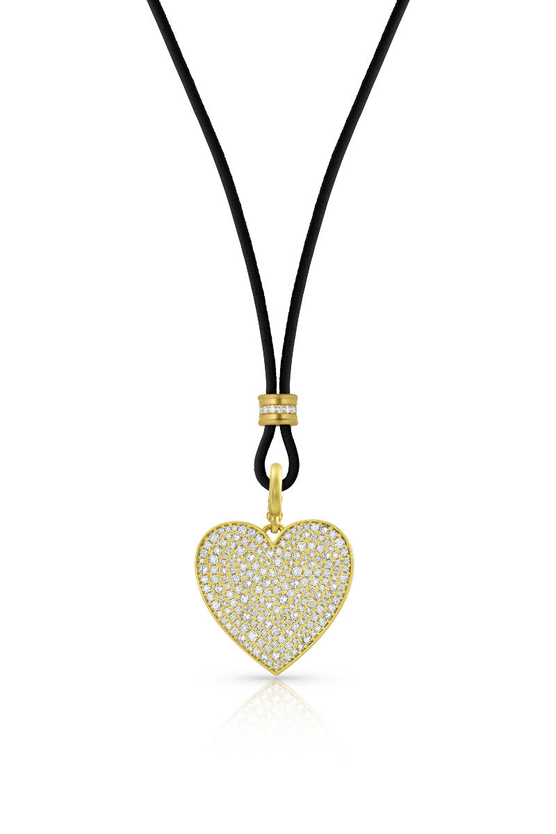 Leather Black Cord with Diamond Slider