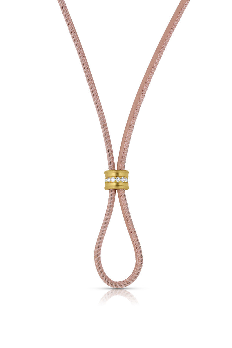 Leather Cord with Diamond Slider - All Colors - Leigh Maxwell Jewelry