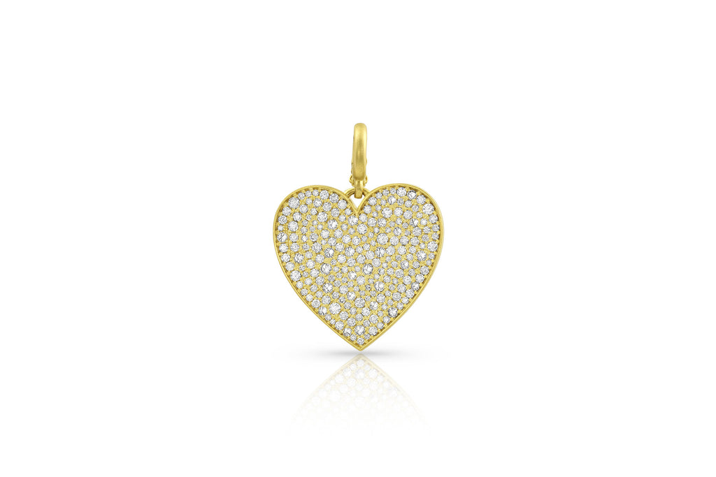 Medium Heart Pendant - Diamond - Leigh Maxwell Jewelry