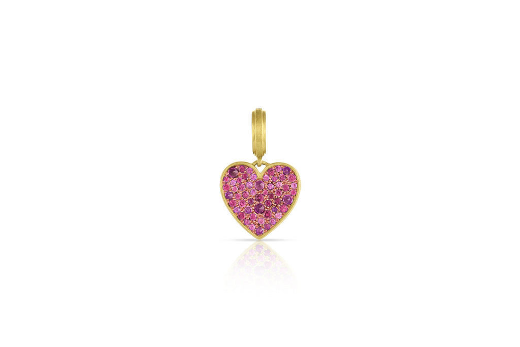 Small Heart Pendant - Pink Sapphire - Leigh Maxwell Jewelry