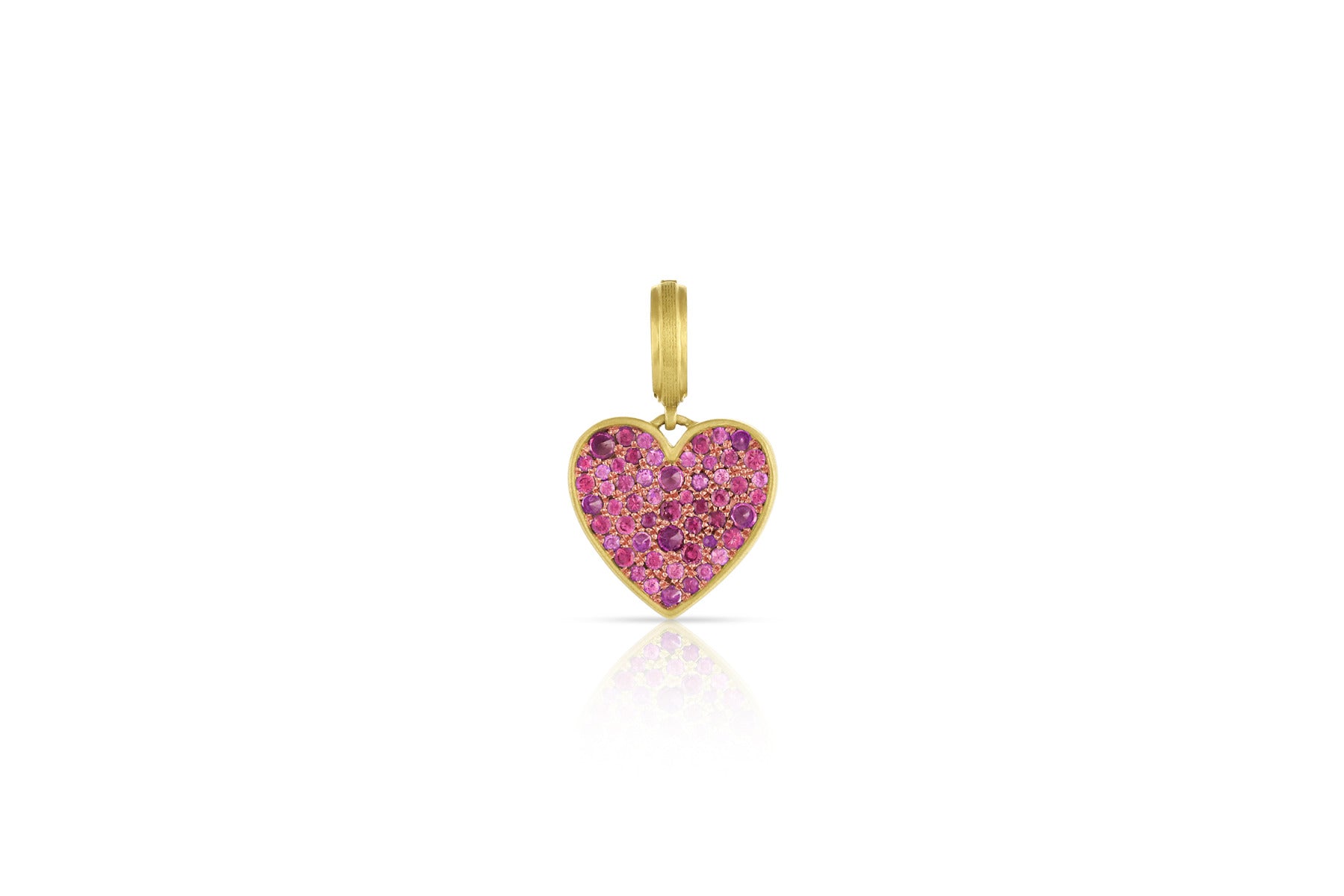 Small Heart Pendant - Pink Sapphire - Leigh Maxwell Jewelry