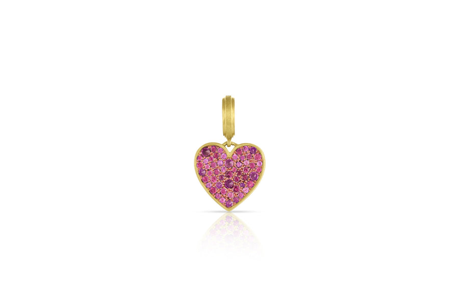 Small Heart Pendant - Pink Sapphire - Leigh Maxwell Jewelry