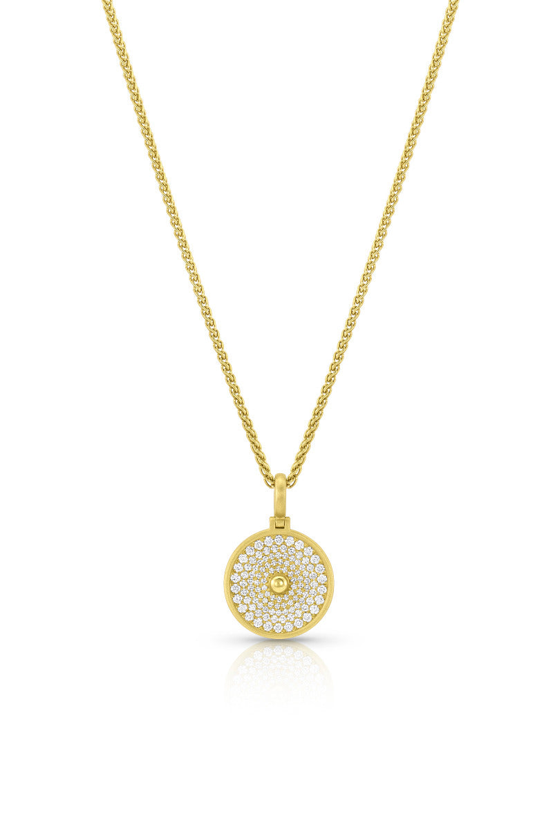 Amani Small Pavé Disk Pendant - Diamond