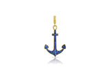 Pavé Anchor Pendant - Blue Sapphire - Leigh Maxwell Jewelry