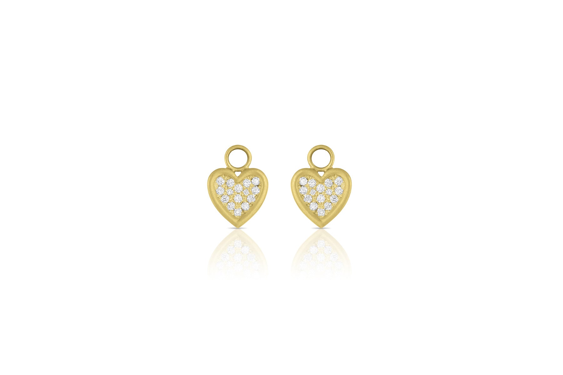 Heart Earring Charms - Diamond - Leigh Maxwell Jewelry