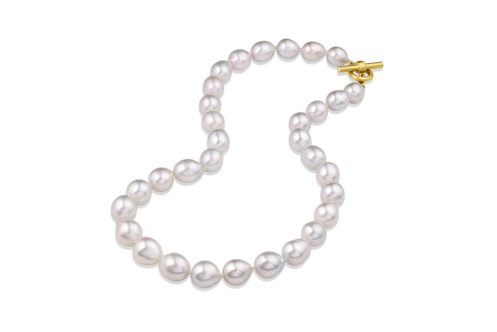 Leigh Maxwell Jewelry Knotted South Seas Pearl Strand with Diamond Accent in 18K Yellow Gold