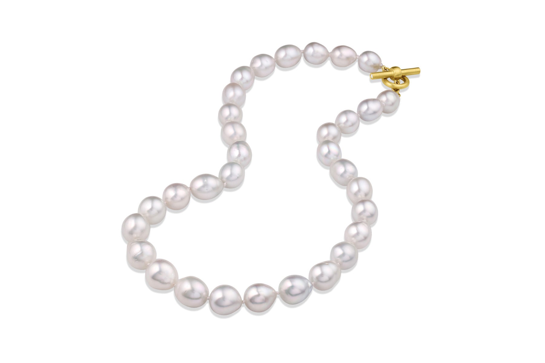 Leigh Maxwell Jewelry Knotted South Seas Pearl Strand with Diamond Accent in 18K Yellow Gold