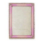 Jay Strongwater Lorraine Stone Edge 4" x 6" Frame - Rose