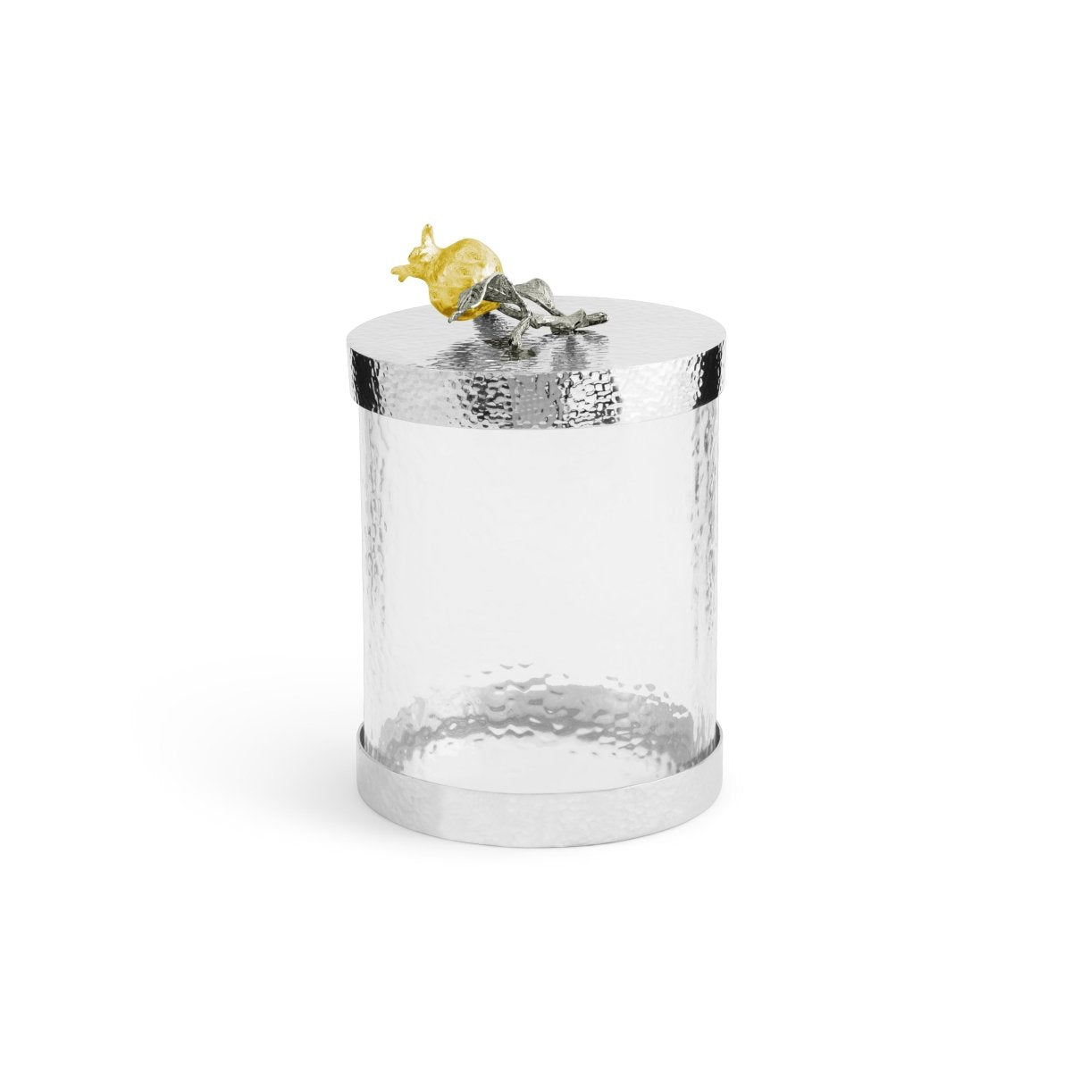 Pomegranate Silver & Gold Canister Small