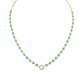 Eden Presley Turquoise Bezel Closure 22" 14kt Yellow Gold Necklace