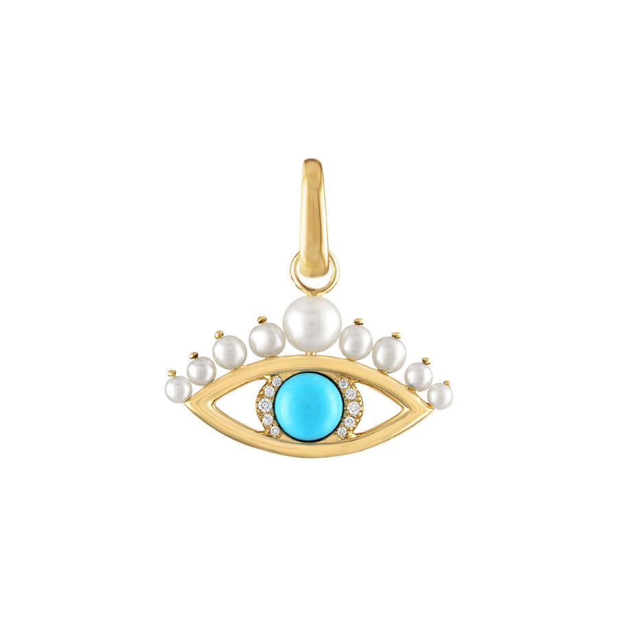 Eden Presley "Mantra" Protect Yourself Diamond, Pearl & Turquoise Pendant