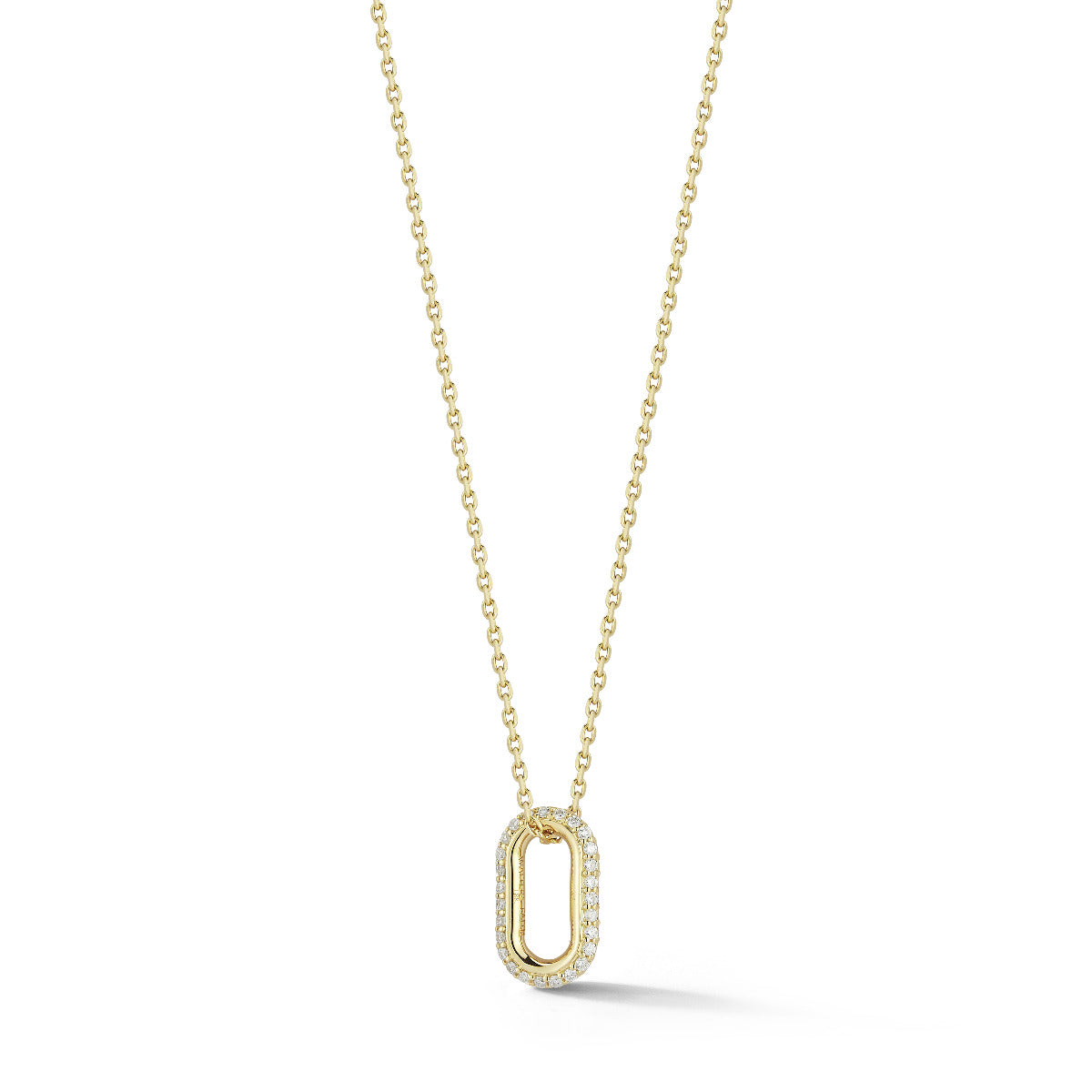 Walters Faith Walters Faith “Saxon” 18kt Yellow Gold All Diamond Mini Single Link Necklace