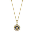 Penny Preville 18kt Yellow Gold Blue Sapphire & Diamond Evil Eye Medallion Necklace