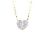Phillips House "Affair" Infinity 14kt Yellow Gold Medium Diamond Heart Necklace