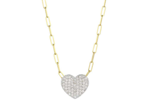 Phillips House "Affair" Infinity 14kt Yellow Gold Mini Diamond Heart Necklace