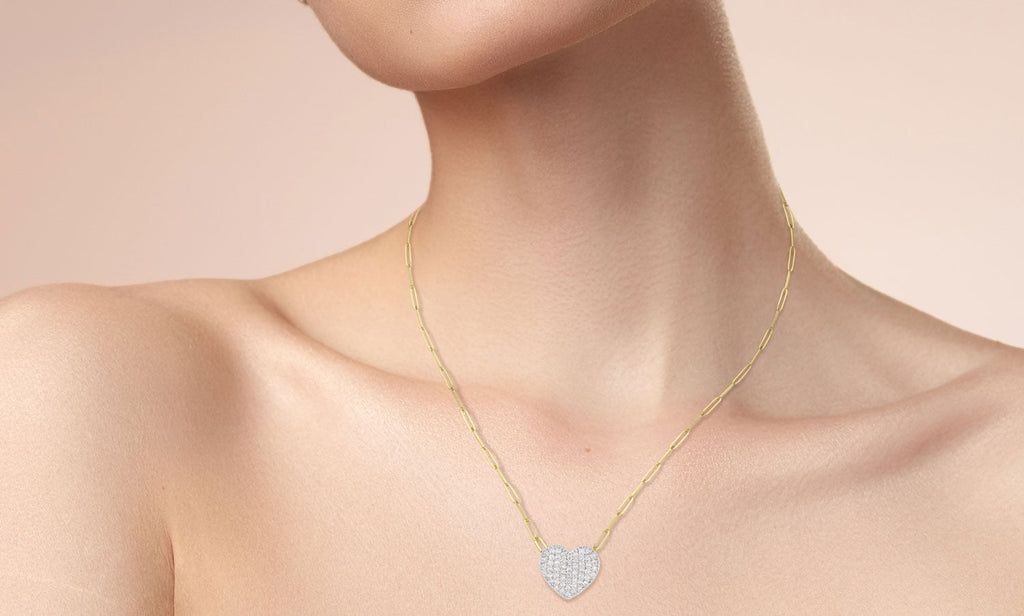 "Affair" Infinity 14kt Yellow Gold Mini Diamond Heart Necklace