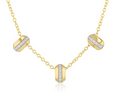 Phillips House Triple Diamond Station Saucer 14kt Yellow Gold Necklace