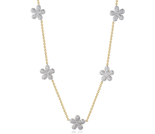 Phillips House "Affair" 14kt Yellow Gold Five Station Forget-Me-Not Petite Necklace