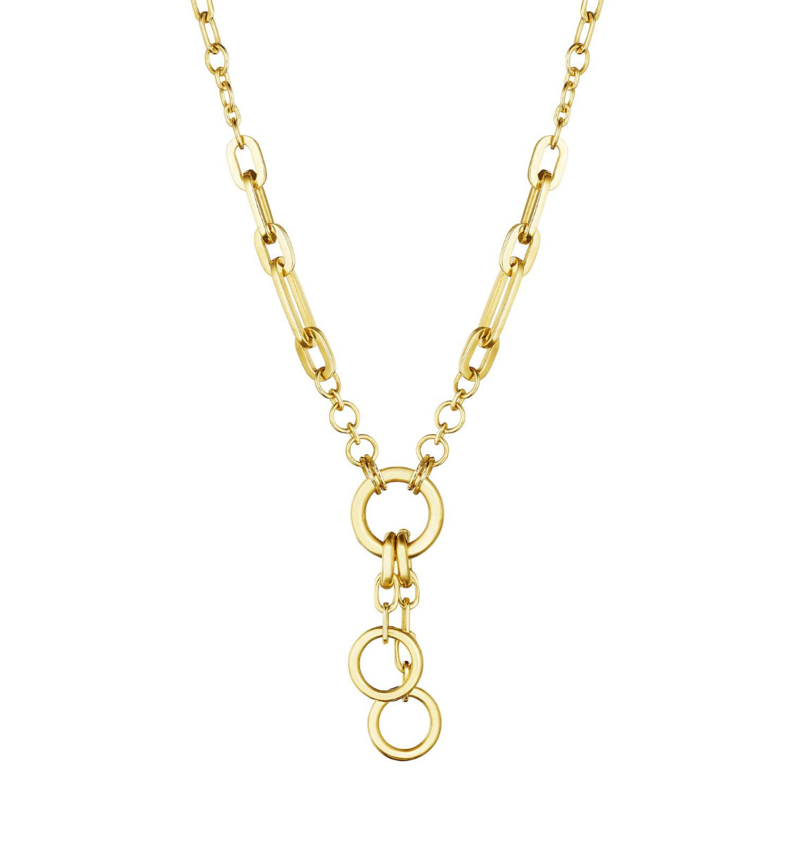 Penny Preville High Polish Circle and Link 18kt Yellow Gold Necklace