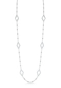 Beny Sofer Elongated Clover Diamond by the Yard Necklace in 14kt White Gold