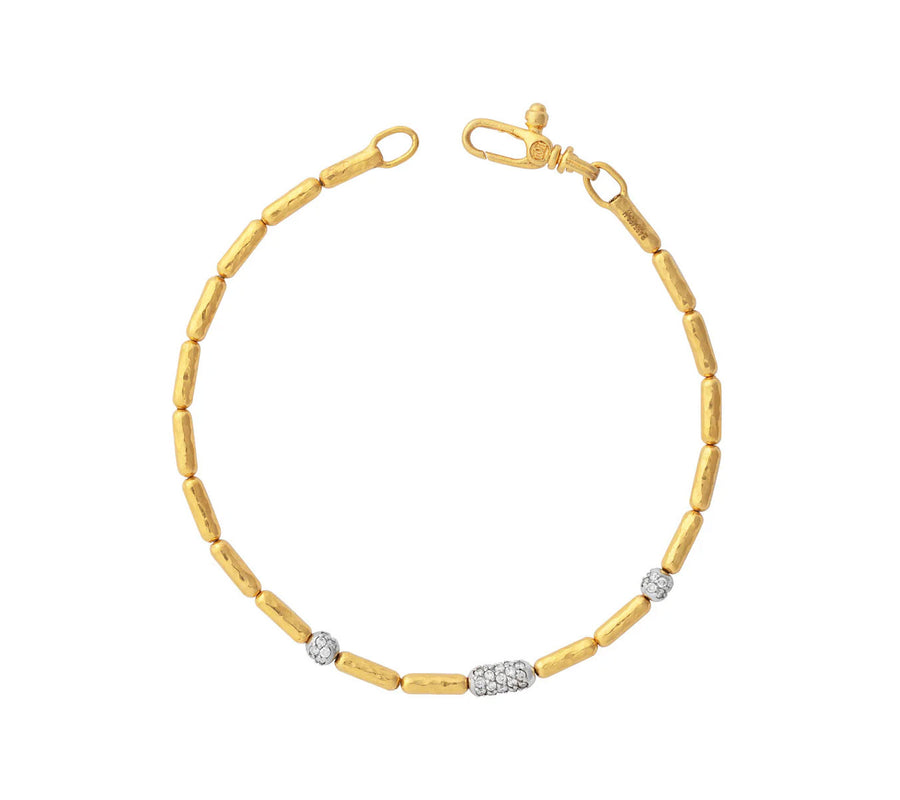 Gurhan "Vertigo" Gold Diamond Beaded Single-Strand Bracelet