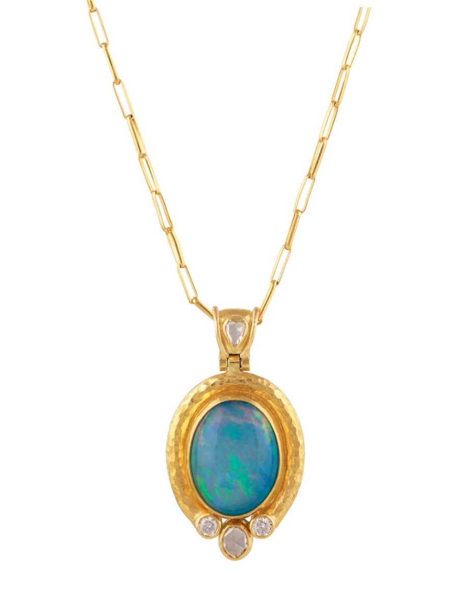 Gurhan Ethiopian Opal Pendant with Diamonds