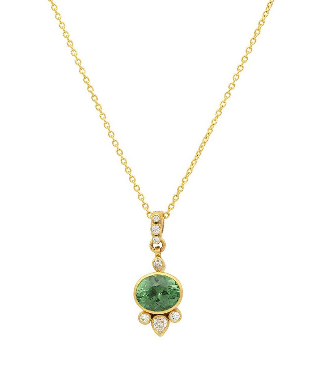 Gurhan "Prism" Tourmaline & Diamond Teardrop Pendant Necklace