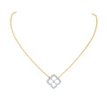 Gumuchian Two Tone 18kt Gold Diamond Lotus Fleur Pendant Necklace