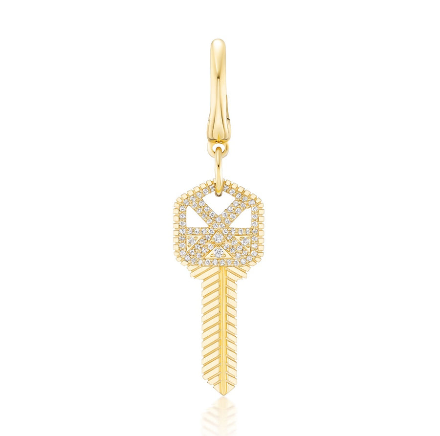 Harwell Godfrey "Key to the Pied-à-terre" Mini Charm Pendant 18kt Yellow Gold