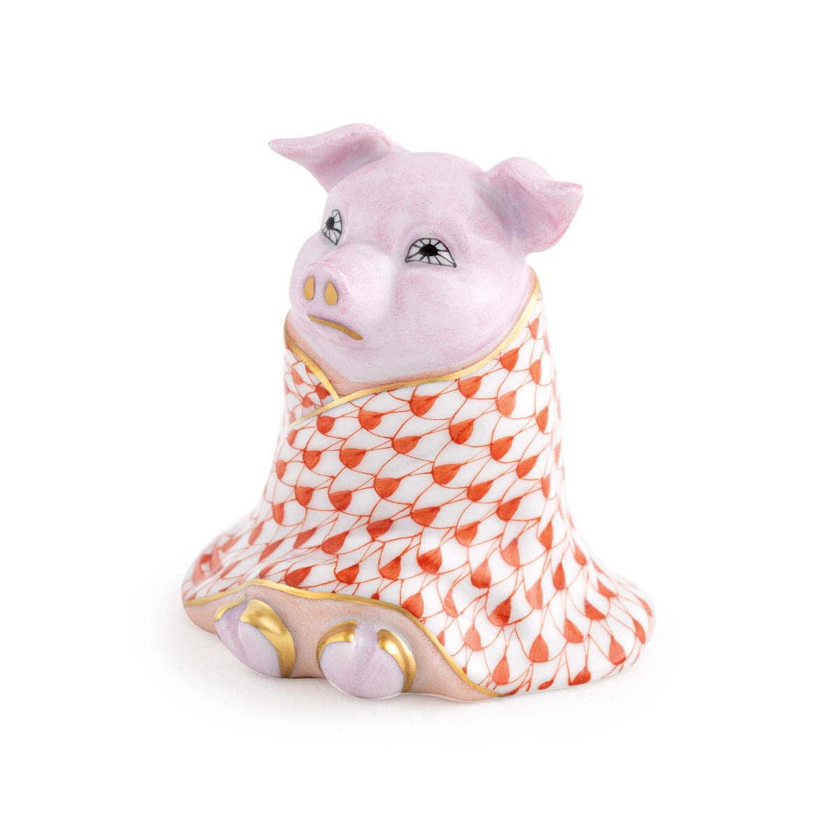 Herend Pig In A Blanket - Rust