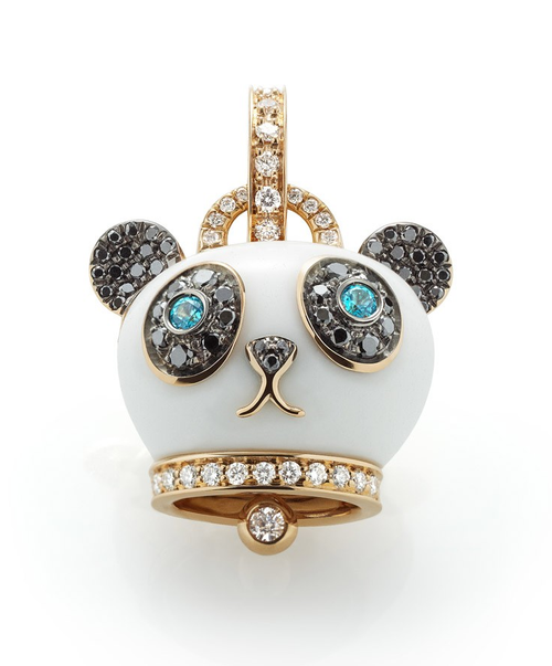 "Campanelle" Panda Charm in 18kt White Gold