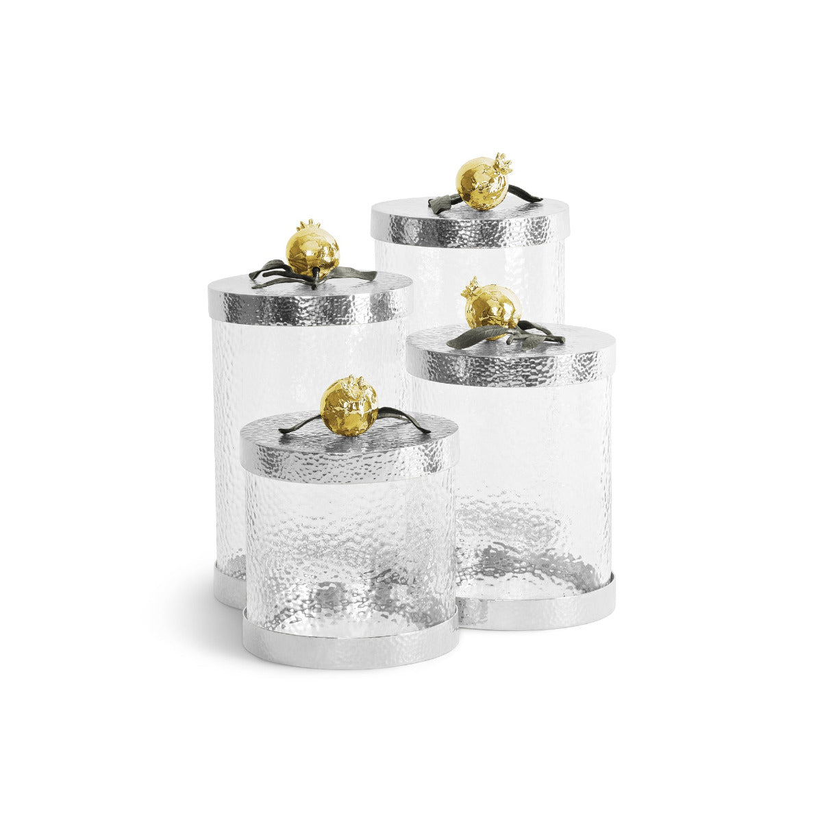 Pomegranate Silver & Gold Canister Medium