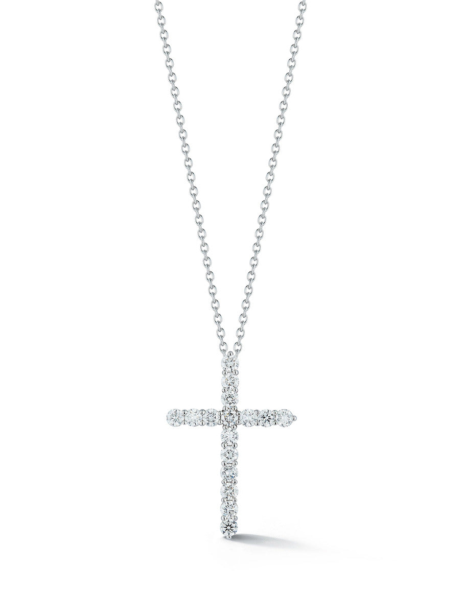 Beny Sofer 14kt white gold women's diamond cross necklace