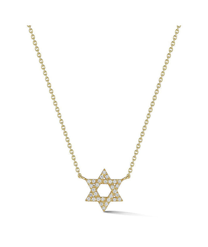 Beny Sofer 14kt Yellow Gold Diamond Star of David Pendant Necklace