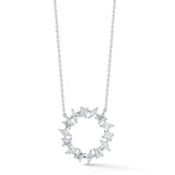 Beny Sofer Marquise and Emerald Diamond Pendant Necklace in 14kt White Gold