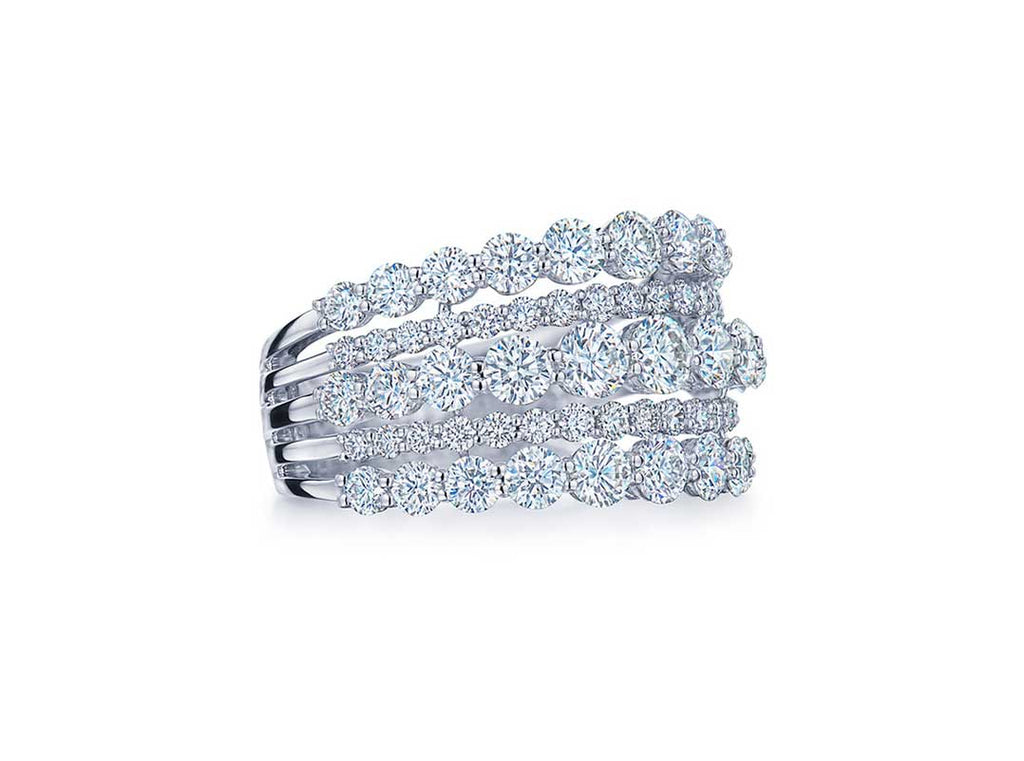Lyric Five-Row Ring with Diamonds