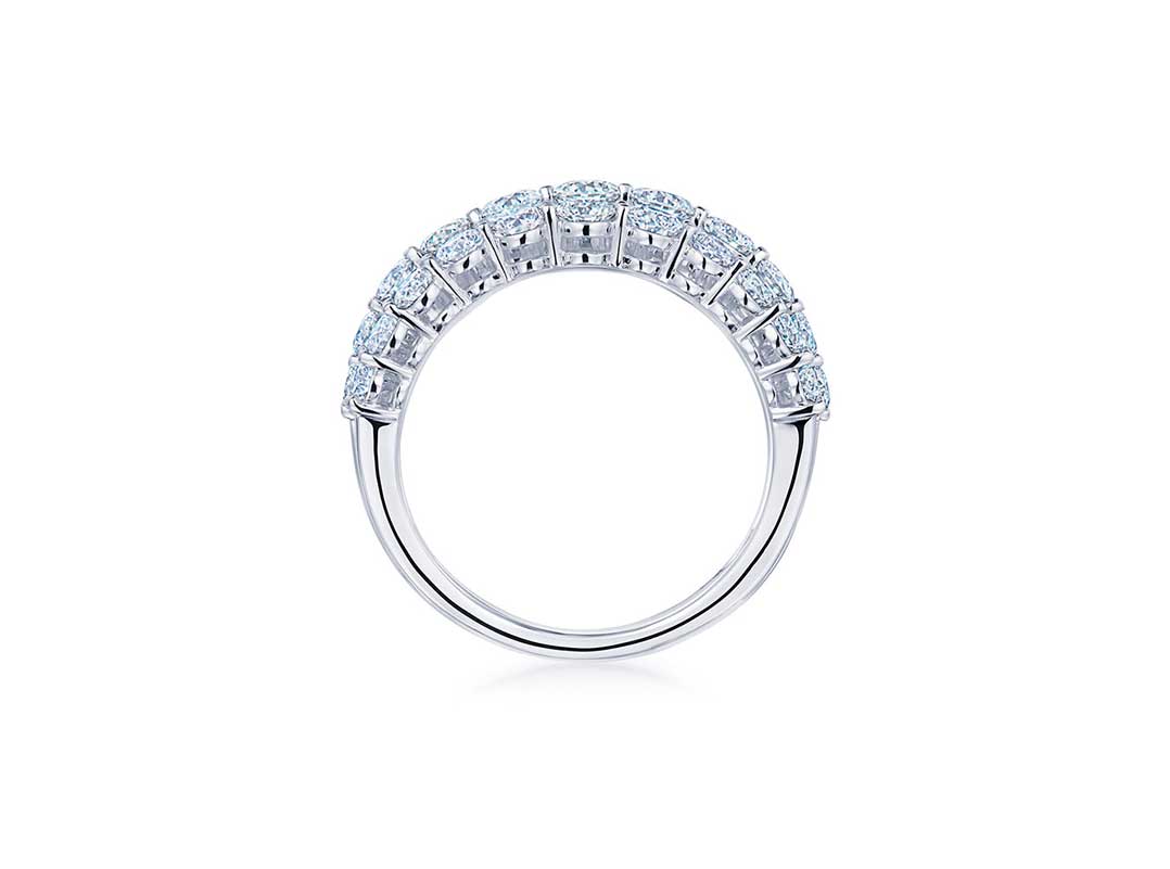 Lyric Five-Row Ring with Diamonds